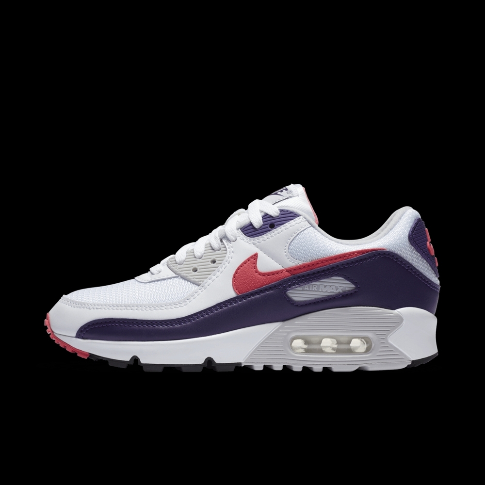 Women's Nike Air Max 90/Air Max III in White & Eggplant